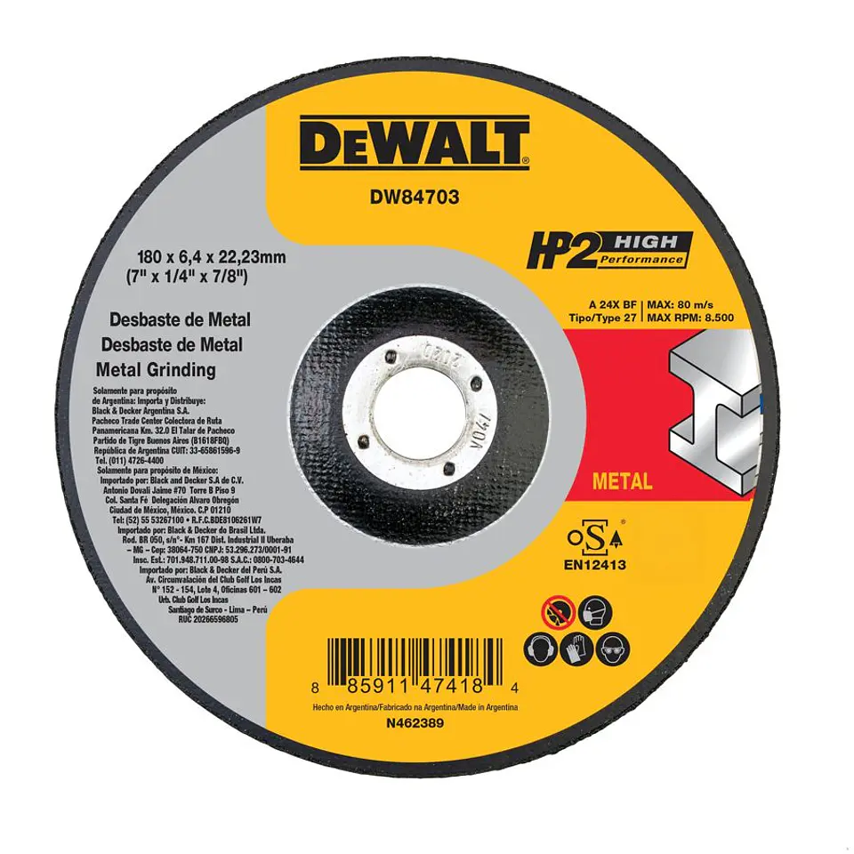 D. Desbaste Metal Indust. Dw 180x6,4mm DeWalt 1