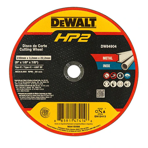 D. Corte Inox/metal HP2 Dw 230x3mm DeWalt