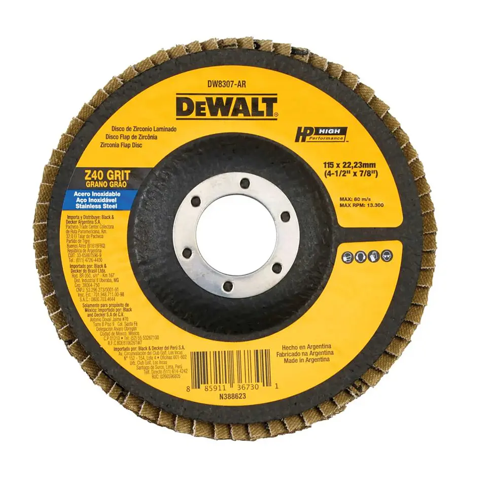 Disco Traslapado Dw Zirconia 115mm Z40 DeWalt 1