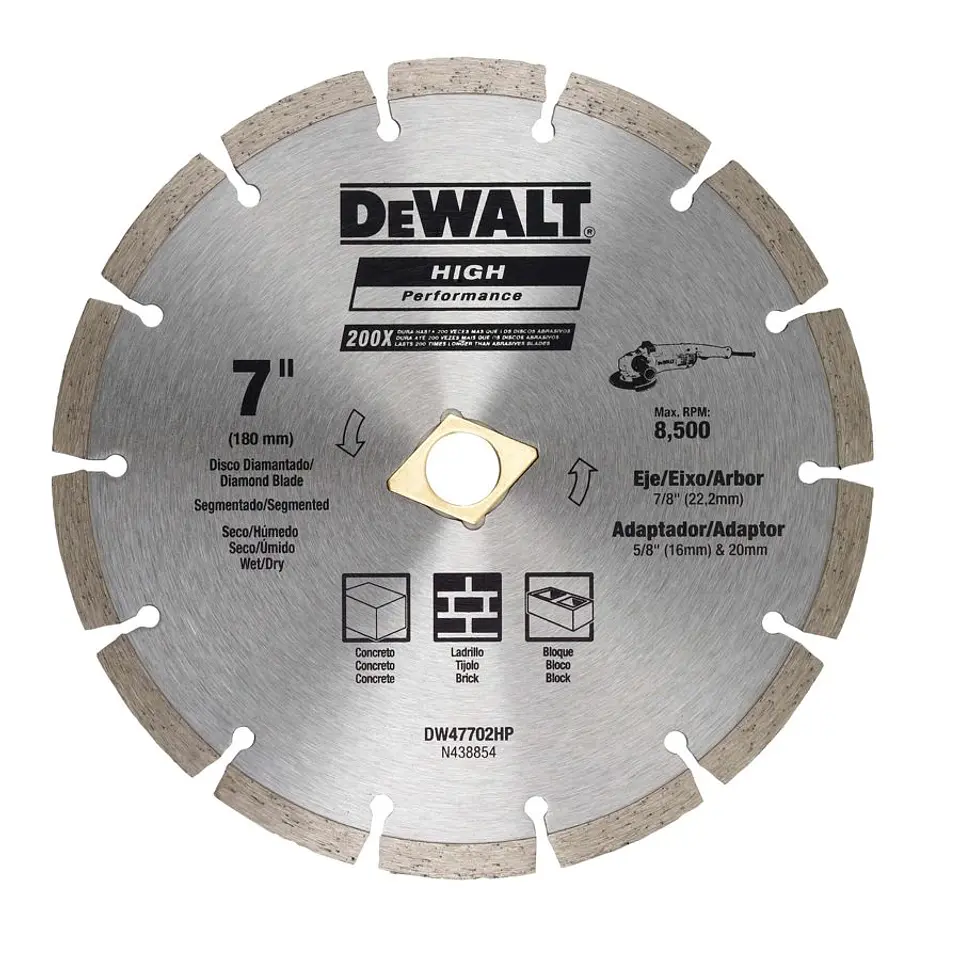 D. Diam. Segmentado Dw 180X0.08X22 HP DeWalt 1