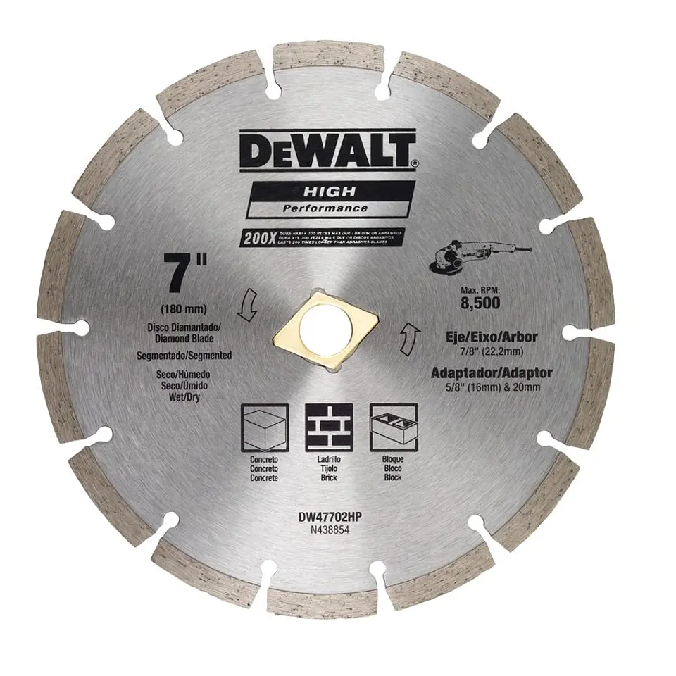 D. Diam. Segmentado Dw 180X0.08X22 HP DeWalt 2