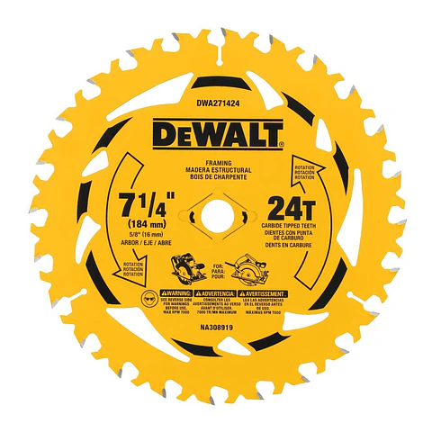 Pack 3 Discos Sierra DeWalt 7 1/4IN 24T Corte Grueso