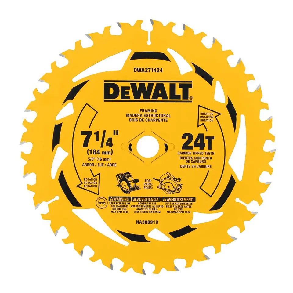 Pack 3 Discos Sierra DeWalt 7 1/4IN 24T Corte Grueso 1