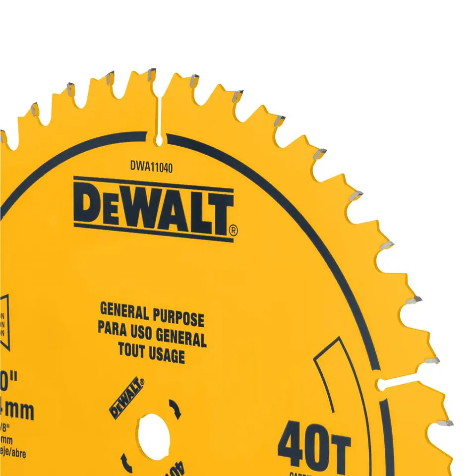 D. Sierra 10'' DeWalt - 40 Dientes - Eje 5/8'' (16 Mm) - Corte Grueso/rápido Madera - Reemplazo DW3114 2