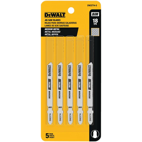 3'' DeWalt - 18 Tpi - Bi-metal - 5 Un. - Corte Metal Medio T