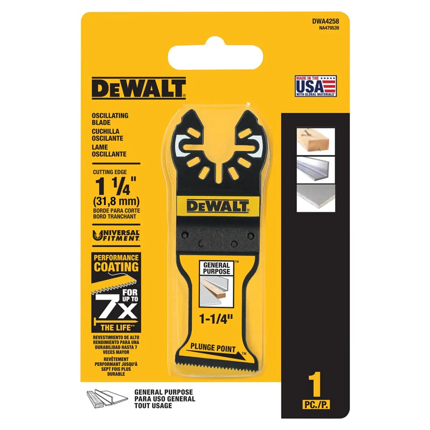 Cuchilla Oscilante Plungepoint ™ de Uso General DeWalt 1