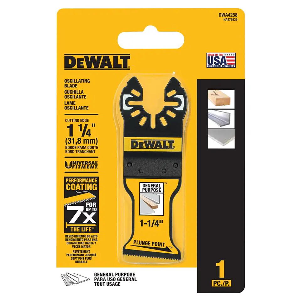 Cuchilla Oscilante Plungepoint ™ de Uso General DeWalt 1