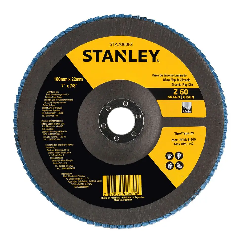 Disco Lija Traslapado Zirconia 7'' Z60 Stanley 1