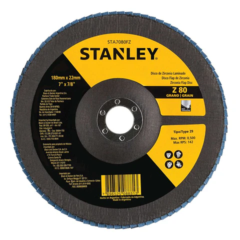 Disco Lija Traslapado Zirconia 7'' Z80 Stanley