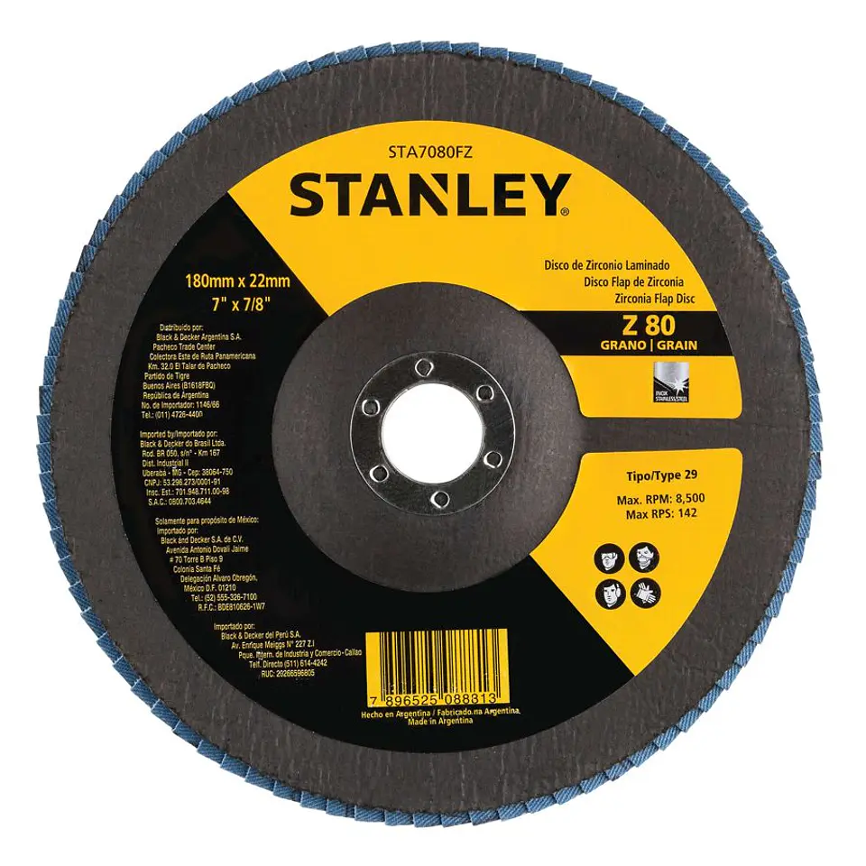 Disco Lija Traslapado Zirconia 7'' Z80 Stanley 1