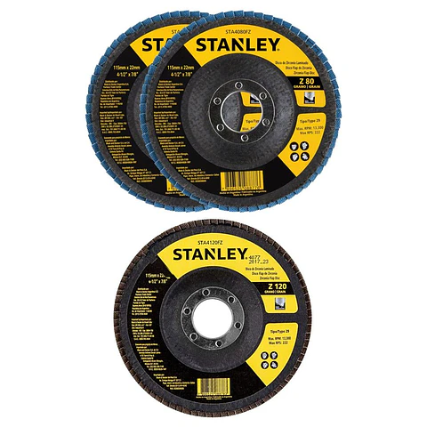 Pack Ahorro Disco Flap Stanley 115MM Z80