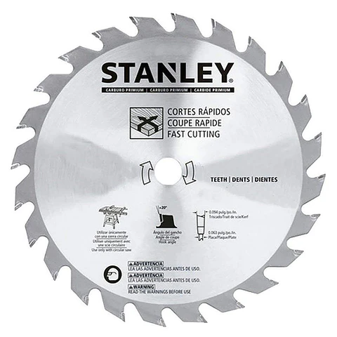 Disco Sierra 7-1/4" 40 Dientes Eje 5/8" Stanley