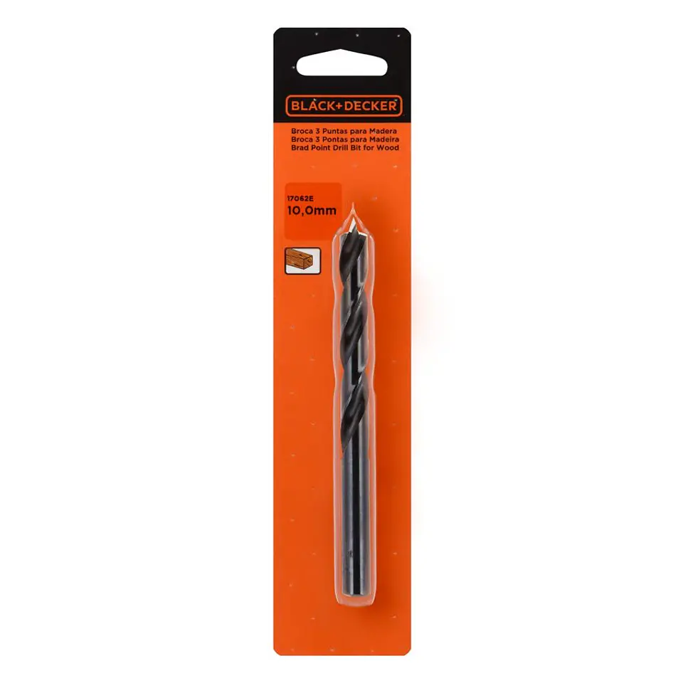 Broca para Madera Black+Decker - Ø 10 Mm 1