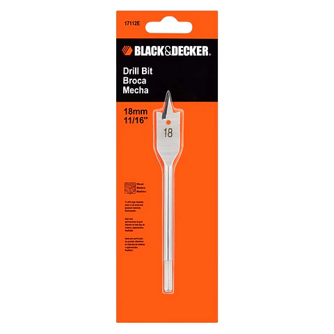 Broca para Madera Tipo Paleta Black+Decker - Ø 18 Mm