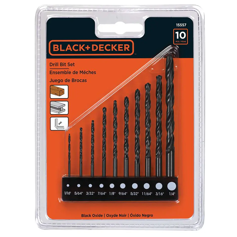 Set de 9 Brocas Metal y Concreto Black+Decker 3