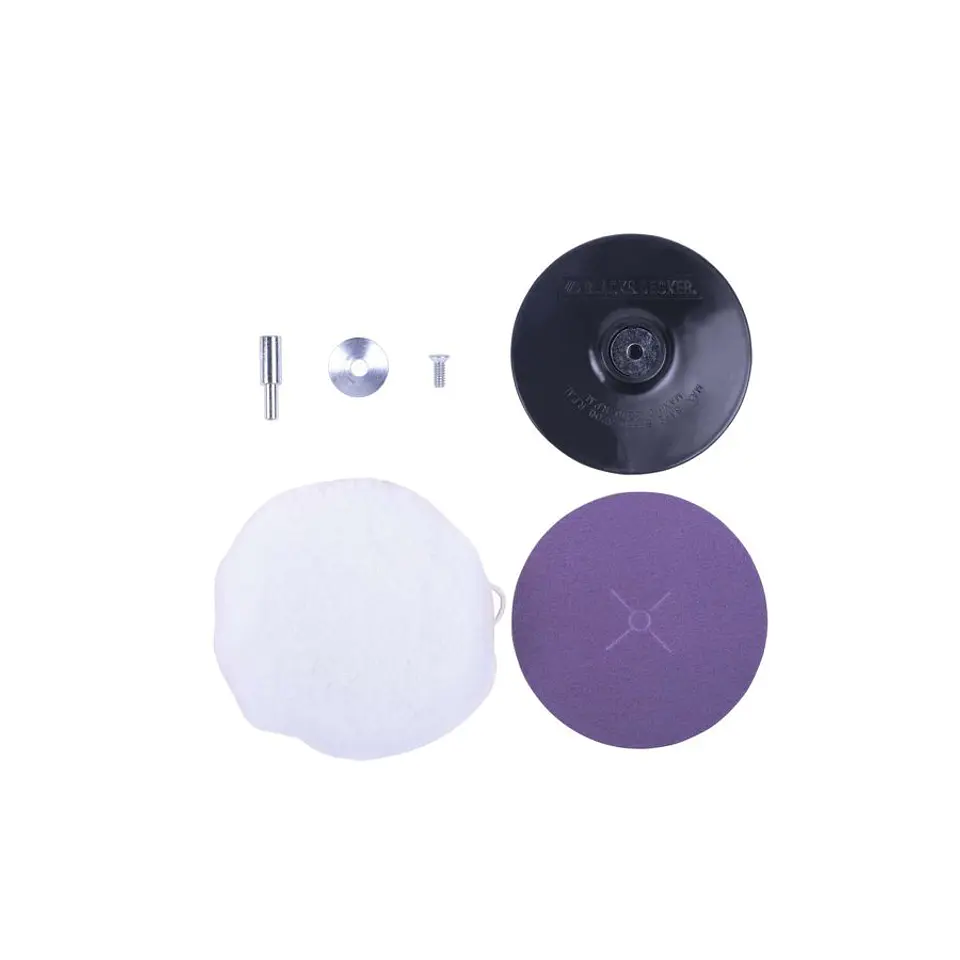 Kit para Pulir y Lijar Ø 125 Mm con Disco, Bonete, Arandelas y Lija (ex U1450) Black+Decker 3