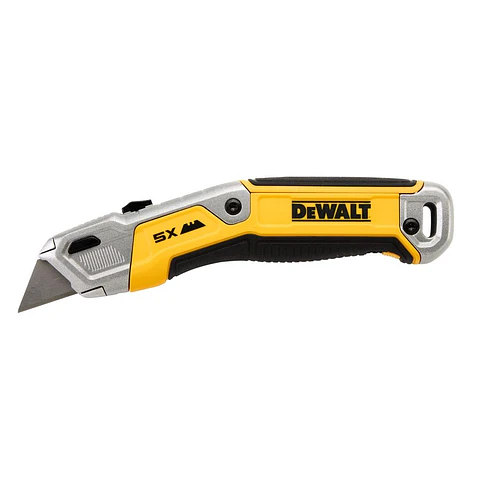 Cuchillo de Cuerpo Fijo y Hoja Retractil DeWalt - Capacidad para 5 Cuchillas