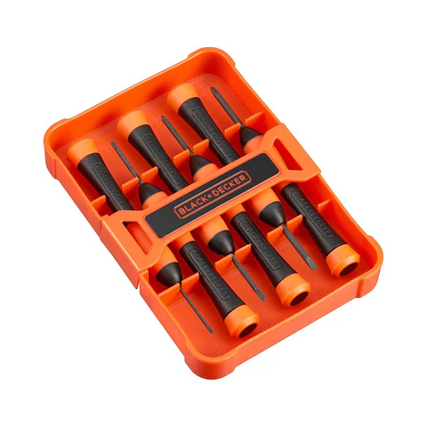6 Destornilladores de Precision en Bolsa Black+Decker