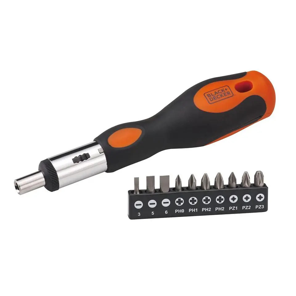 Destornillador de Chicharra con 10 Puntas Black+Decker 1