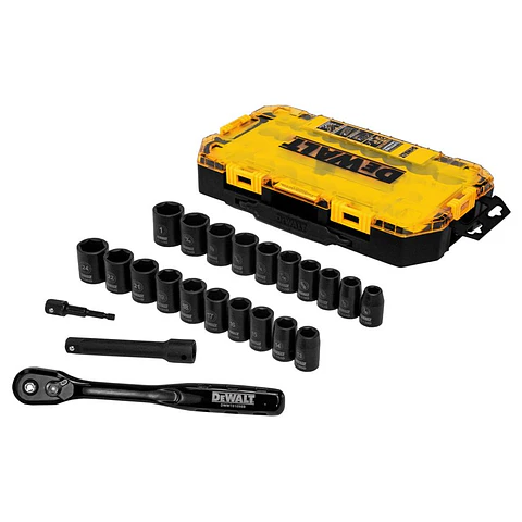 Set de Dados de Impacto de 1/2 y 23 Piezas SAE DeWalt