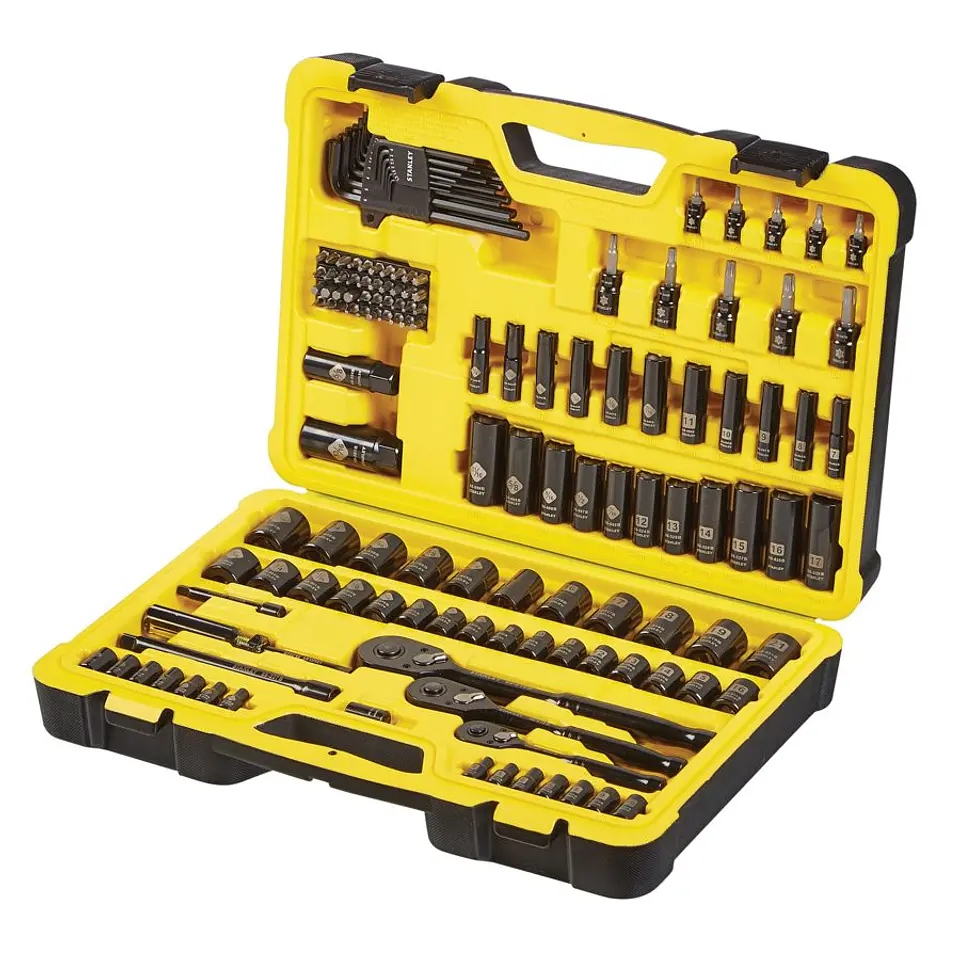 Set Mecanico Chromado 150 Piezas 1/4, 1/2, 3/8