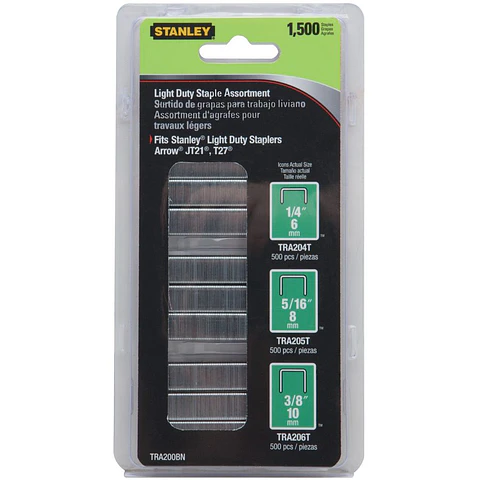 Grapas Surtidas de Uso Liviano 1500U Stanley