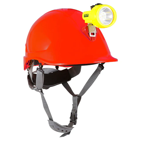 Casco Steelpro ABS Mta Rojo con Portalampara Full