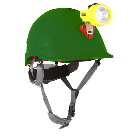 Casco Steelpro ABS Mta Verde con Portalampara Full