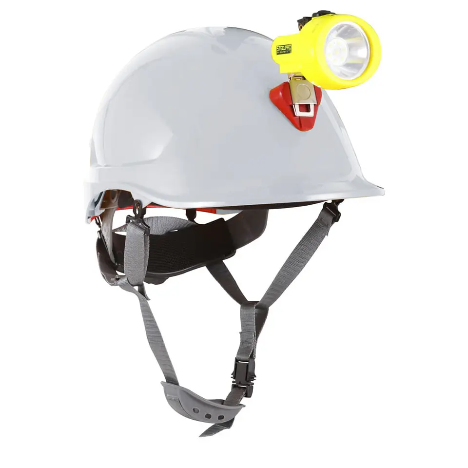 Casco Steelpro ABS Mta Blanco con Portalampara Full 1