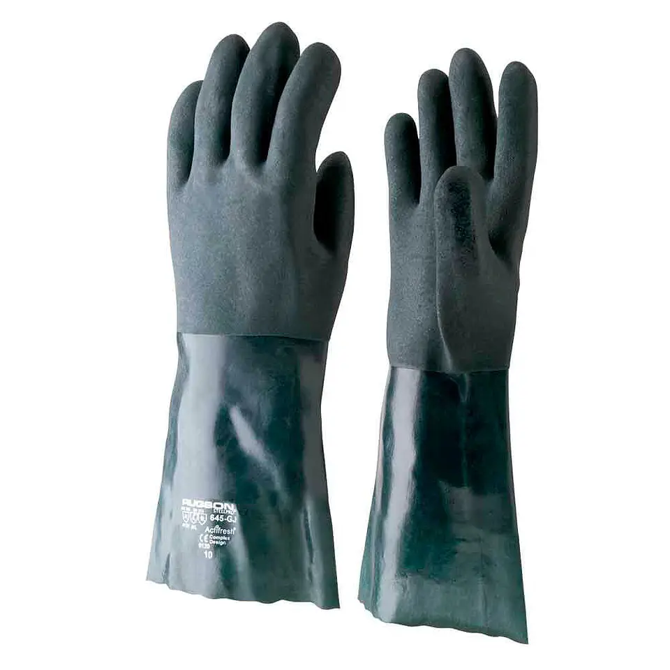 Guante PVC Verde Rugson 14 635GJ-10 Steelpro 1