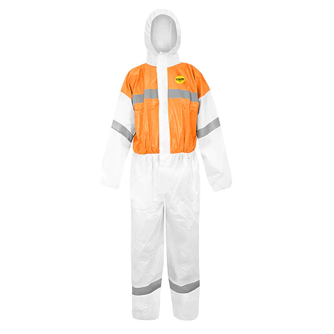 Buzo de Proteccion Steelpro 7722 Bicolor Blanco/naranjo
