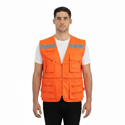 Chaleco Geologo Gabardina Alaska C/cinta Naranjo