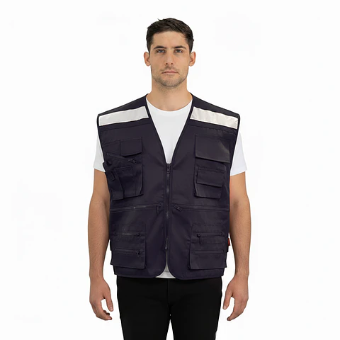 Chaleco Geologo Poplin Alaska C/cinta Azul