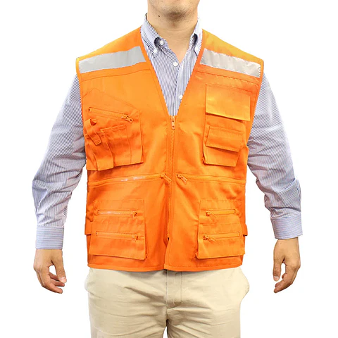 Chaleco Geologo Poplin Alaska C/cinta Naranjo