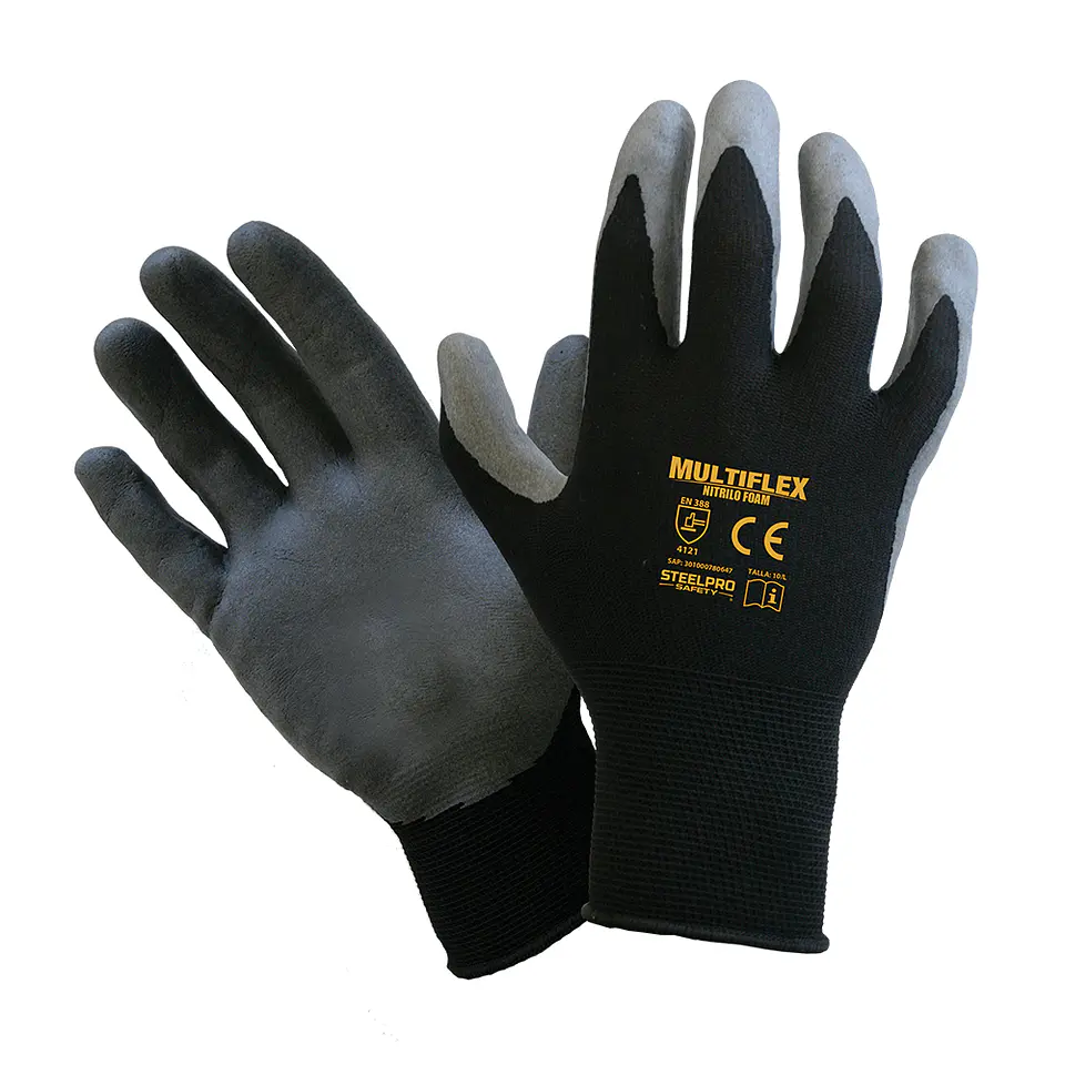 Guante Multiflex Poliester Nitrilo Foam Steelpro 1