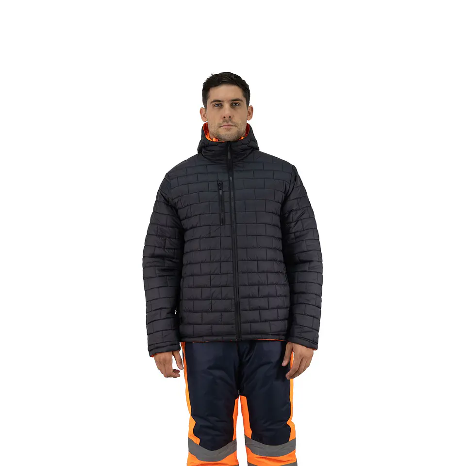 Parka HW Cochamo Polaris Reversible Negra/ Naranjo C/cinta 1