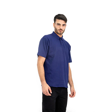 Polera Pique Quebec Manga Corta Azul