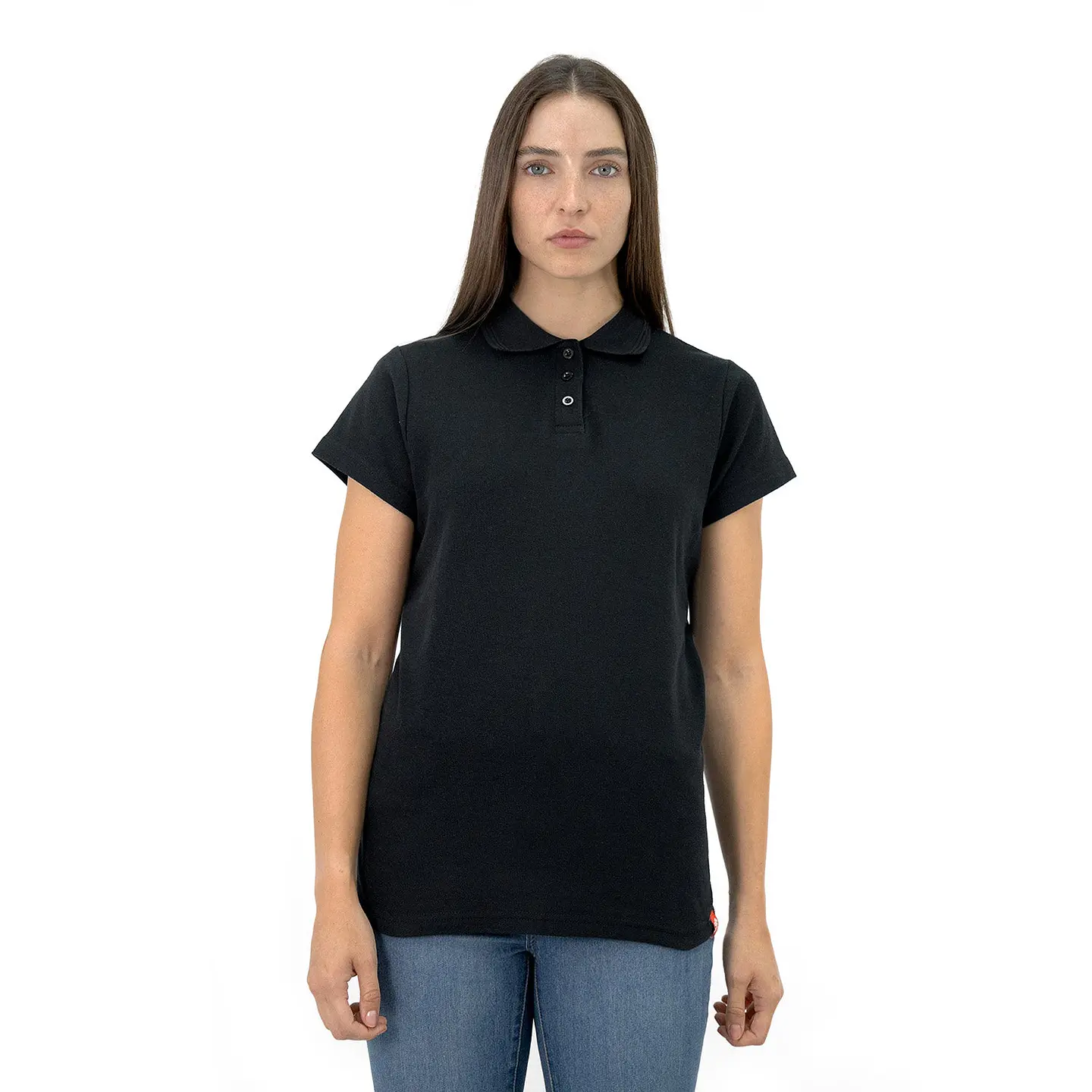Polera Pique Quebec Manga Corta Mujer Negro 1