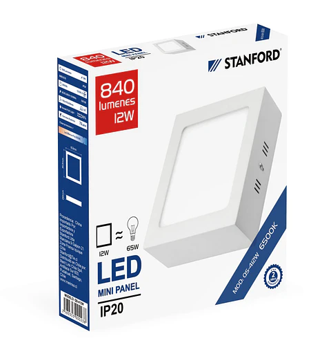 Panel Cuadrado Spbrepuesto 12W 6500K Stanford