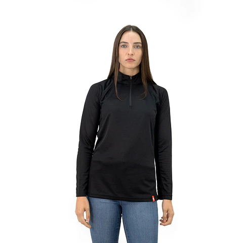 Polera Quebec Half-zip Mujer Negro