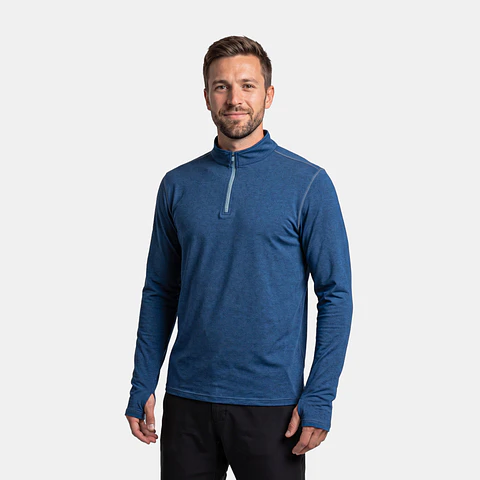 Polera Dry Fit HW Spx Manga Larga Hombre Deep Blue