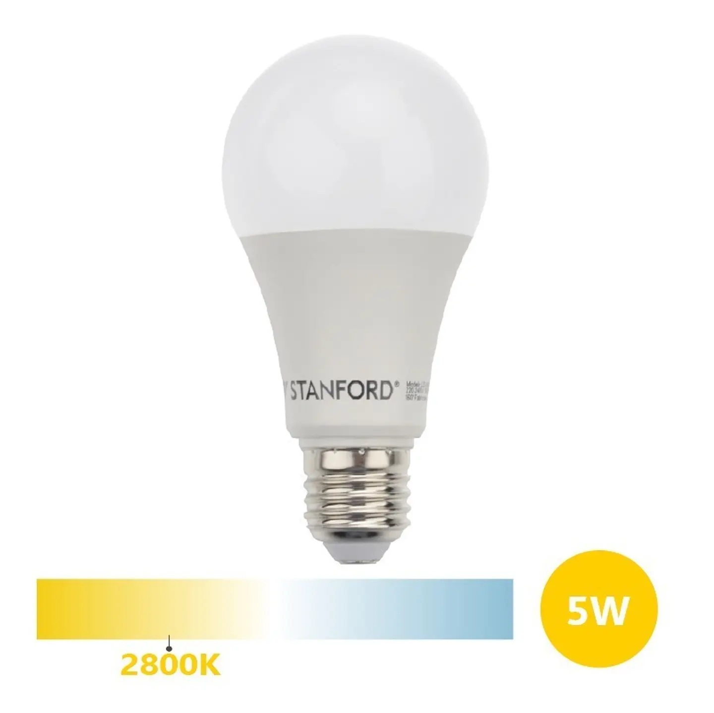 Ampolleta LED A60 Clasica 5W/2800K/E27 Stanford 1