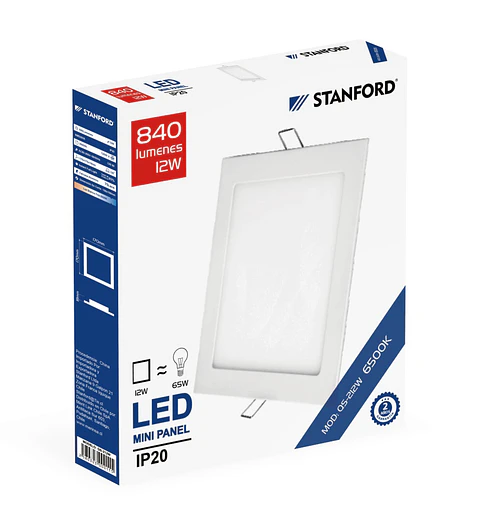 Panel Cuadrado Embutido 12W 6500K Stanford