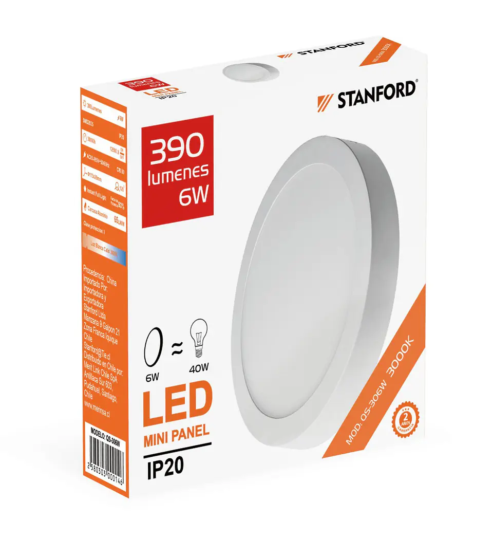 Panel Rodondo Sobrepuesto 18W 4000K Stanford 1