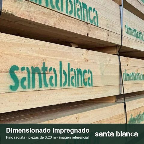 Pino Dimensionado Impregnado 1" x 10" x 3,20 m · Santa Blanca