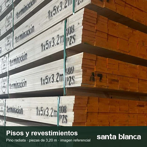 Pino Piso 1" x 5" x 3,20 m · Santa Blanca