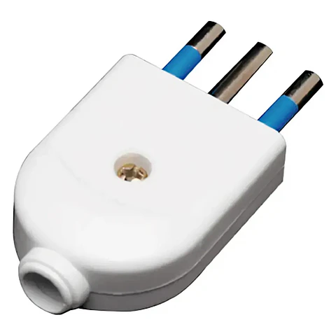 Enchufe Macho 10A 250V (blanco) Stanford