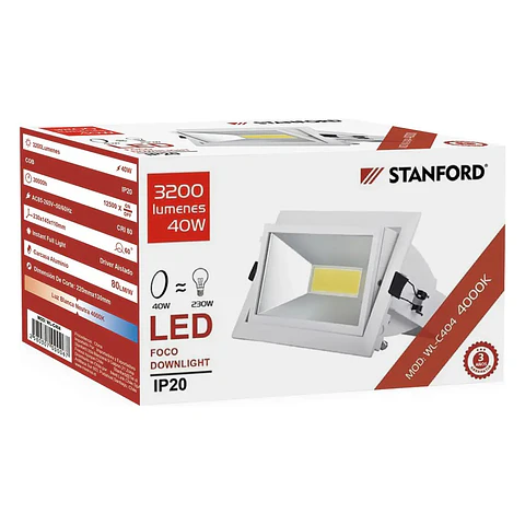 Foco Downlight Dirigible 40W 4000K Stanford