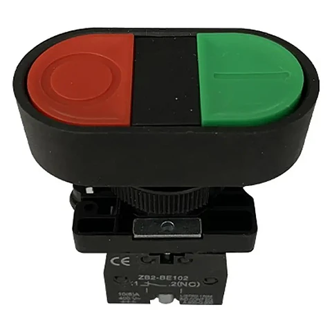 Pulsador Doble Iluminado 22MM Verde/rojo. 1NO+1NC Stanford