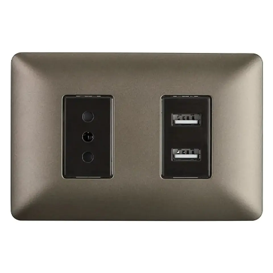 Enchufe Simple 10A(1UDTZ1104) 250V + Toma USB Cafe Stanford 1